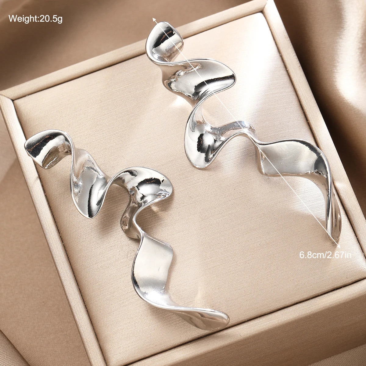 Fashion Twisted Drop Earrings for Women Vintage Chunky Irregular Long Thick Stud Earrings Statement Wedding Jewelry Gifts 2024