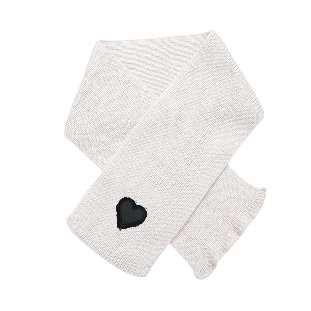 Winter Cotton Knitted Beanies Leather Heart Outdoor Hat Children Hats Personality Table hats girl hat boy hat