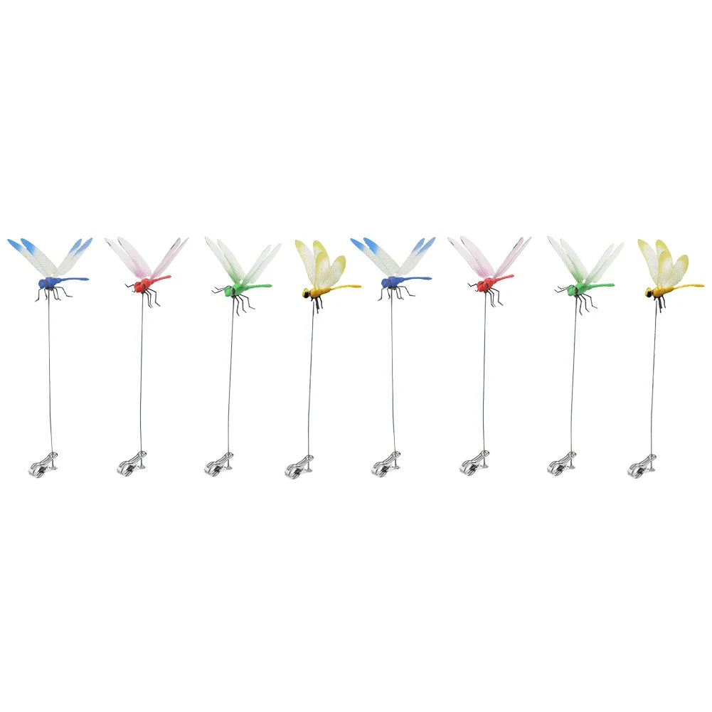 3-8PCS Simulation Dragonfly Clip 31cm Bug Deterrent Realistic Dragonfly Hat Clip Bug Repellent Dragonfly Home Garden Decor
