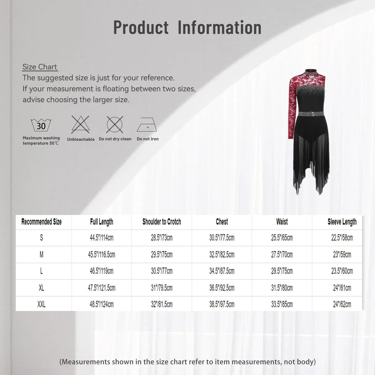 Women Lyrical Figure Skating Dance Dress Rhinestones Ballet Waltz Contemporary Dancewear Floral Lace Long Sleeve Mesh Leotard