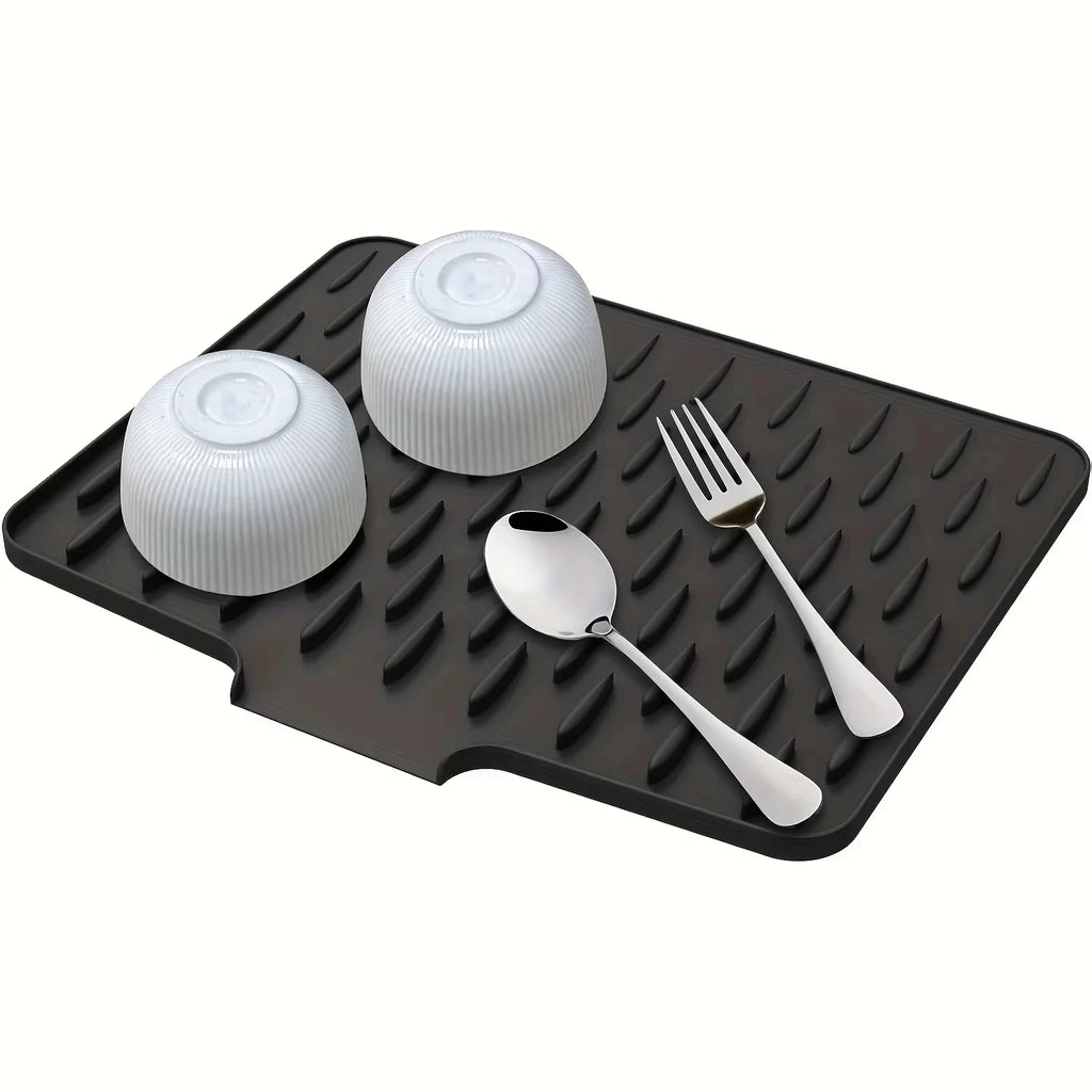Silicone Dish Drying Mat Kitchen Countertop Drainer Pad Heat Resistant Anti-Slip Tableware Storage Tray Waterproof