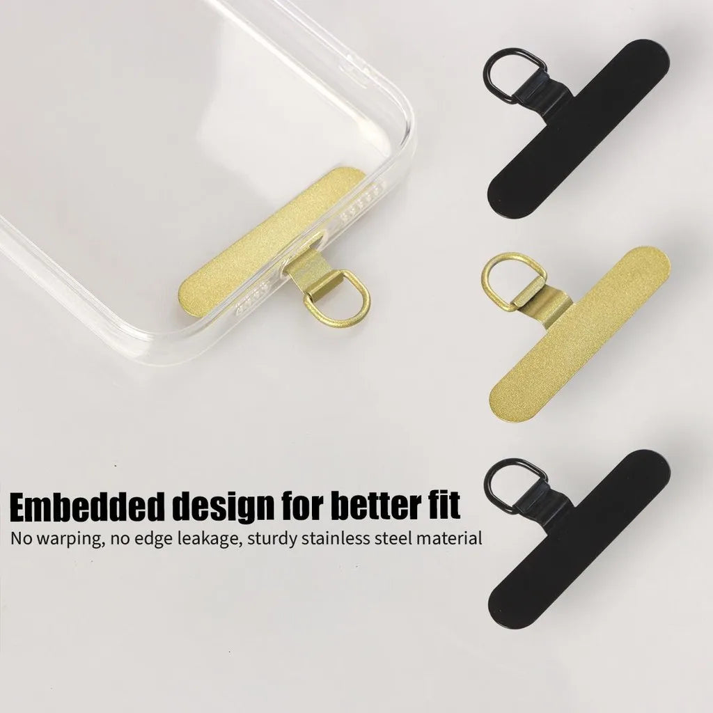 1PCS Universal Stainless Steel Phone Lanyard Patch Mobile Phone Case Connect Clips Rotatable Detachable Strap Tether Pad Gasket