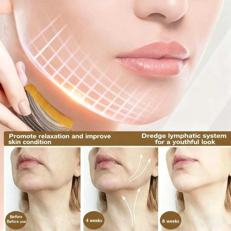 Lymphatic Contour Face Brush Dry Facial Brush Soft Bristles Contoured Lymphatic Massage Tool Home Spa Gentle Exfoliation Brush