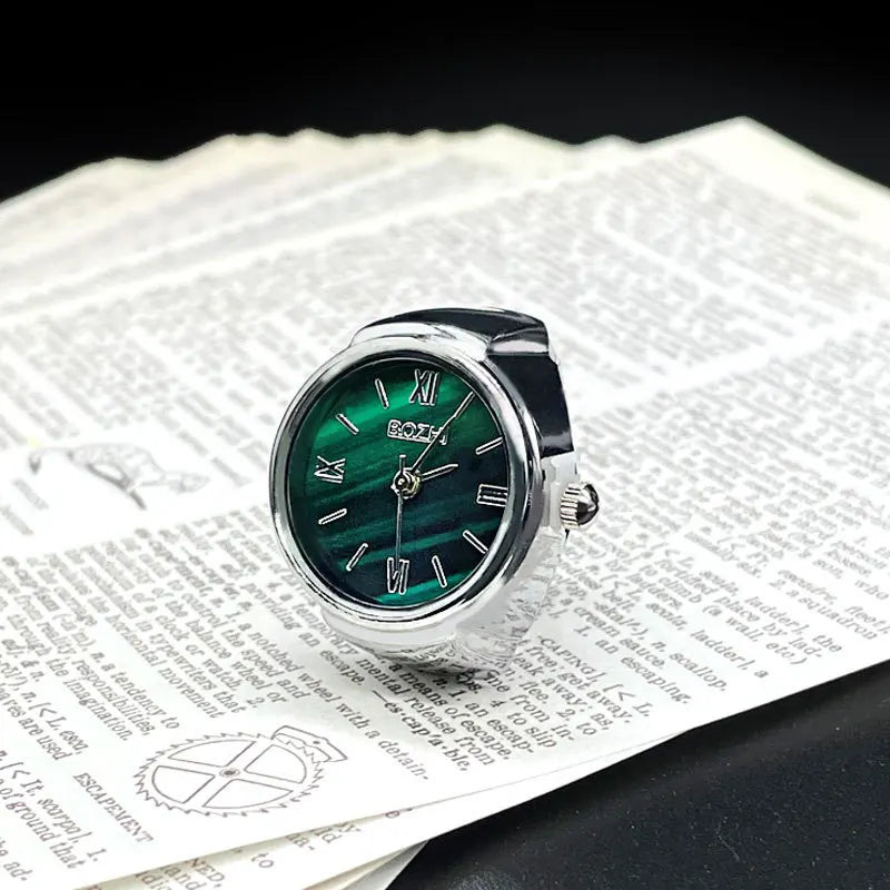 Hot Selling Finger Watch Ring Creative Movement Fashion Accessories Vintage Alloy Shell Quartz Watch Men Jewelry Women Gift