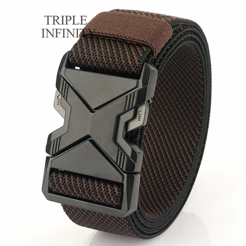 New Quick Release Metal Pluggable Buckle Tactical Belt Breathable Elastic Military Belts For Men Stretch Pants Waistband Hunting
