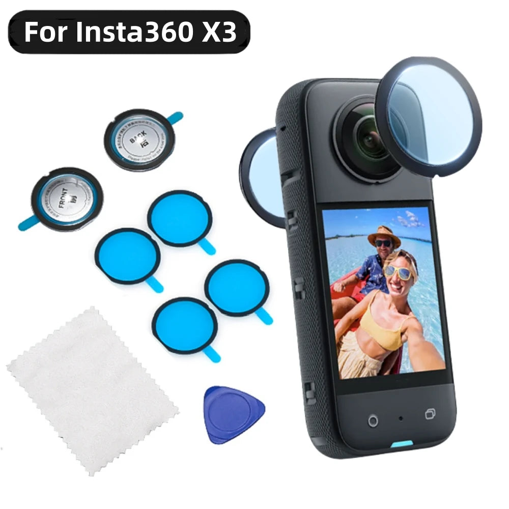 Lens Guards Protector for Insta360 X3 Anti-Scratch Premiun Protective Cap With Adhesive Sticker Action Camera Accessories