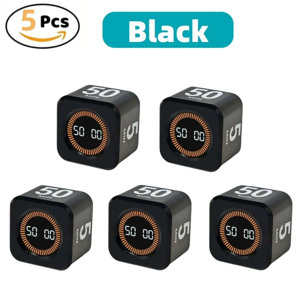 Pomodoro Timer -for Kitchen/Study/Shower Timer,Silent Flip Digital Visual egg Timer, 5/10/25/50min Cooking Gadgets Smart