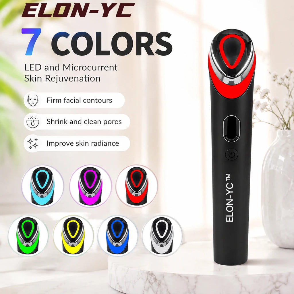 ELON-YC 7 Colors Face Massager Ems Beauty Device Microcurrent Lift Massager Home Use Beauty Skin Care