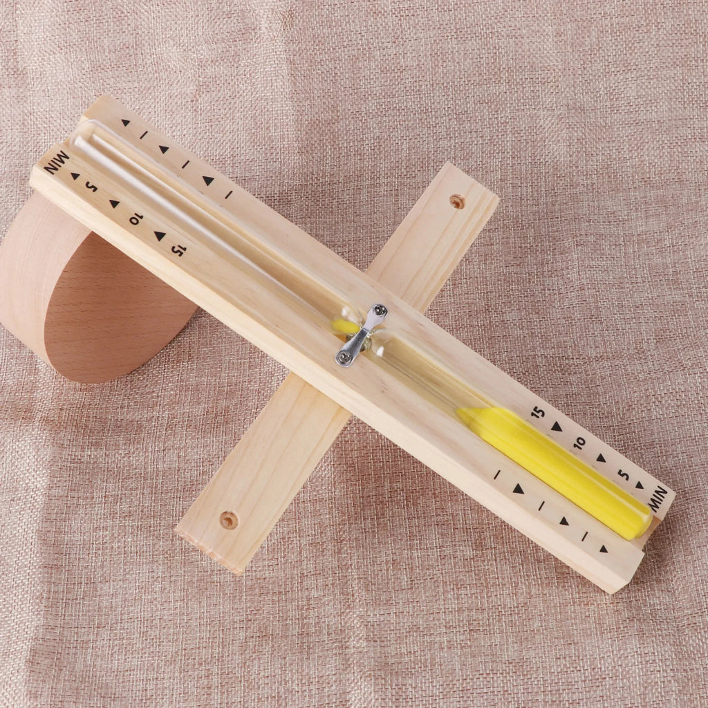 15min Wooden Rotating Hourglass Timer Wall Mounted Explosion-Proof Glass Timer for Bathroom Sauna Decorative Ornament