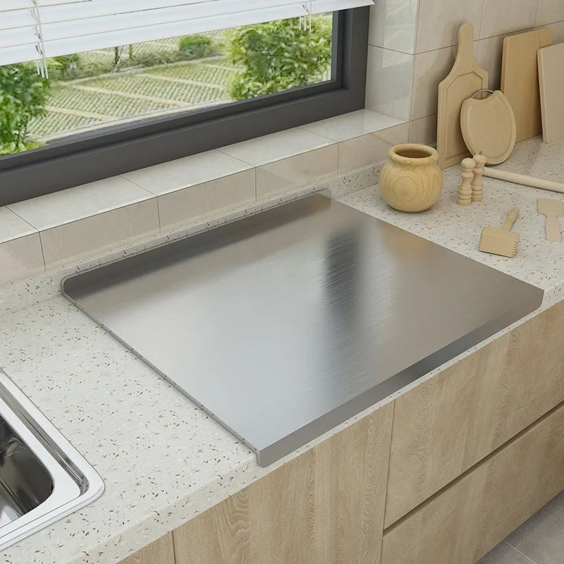 304 Stainless Steel Cutting Board, Thickened Chopping Board for Kitchen, Dough Rolling and Kneading Board, Fruit Cutting Mat