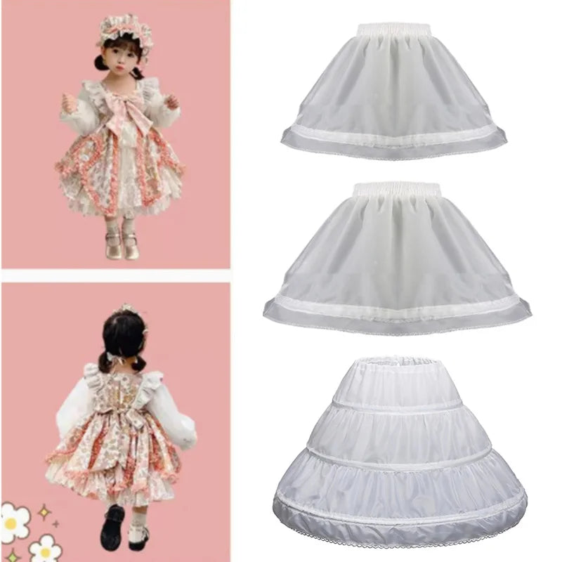 Girl Crinoline Underskirt for Lolita Dress with hoop Little Girl Under skirt Short Underskirt A-line Petticoat