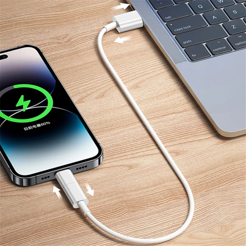 3 PCS Micro USB to Lighting OTG Adapter For iPhone X XR XS 11 12 13 14 Pro Max Fast Charging Cable Connector Data Sync Converter