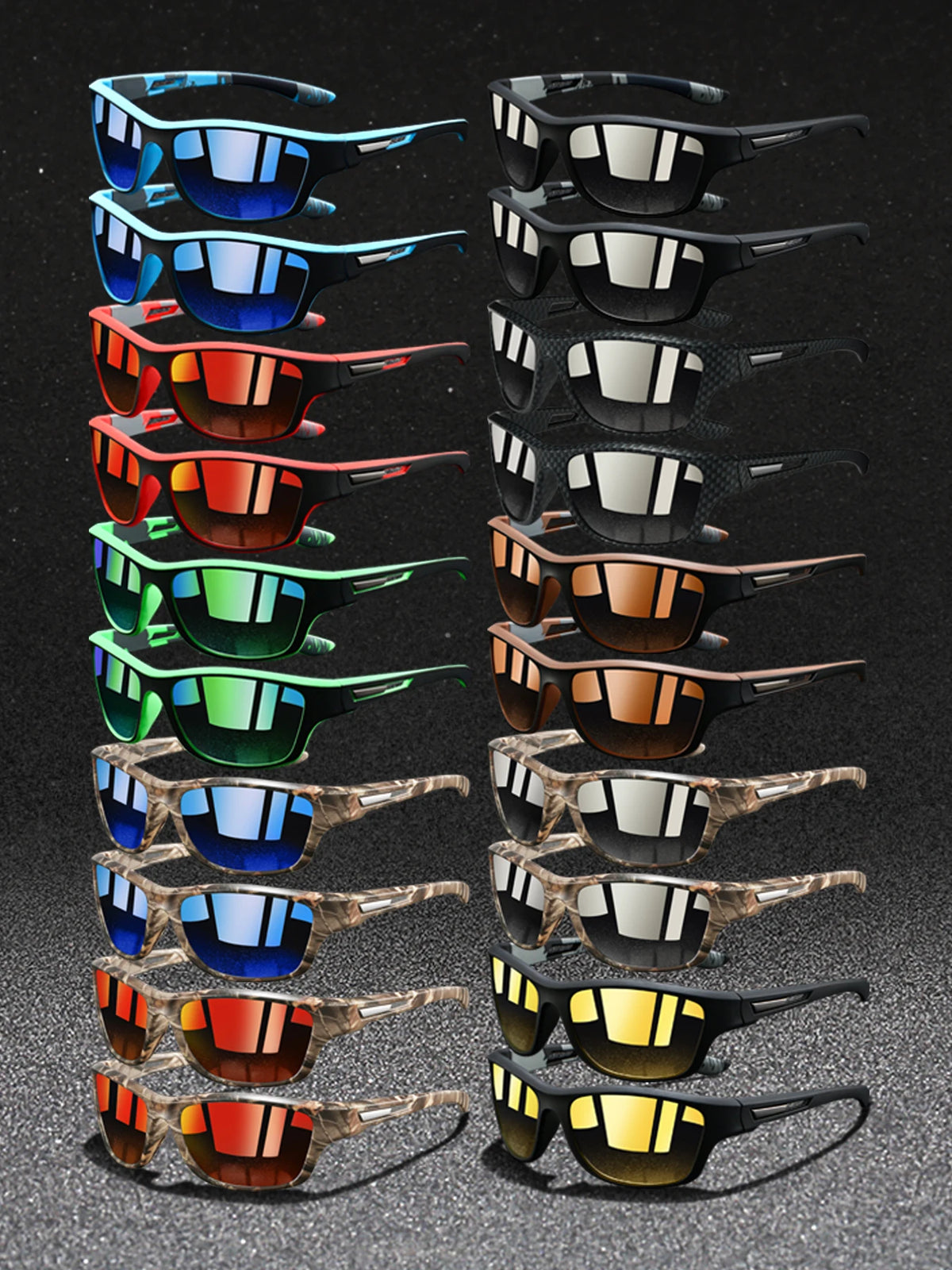 20PCS Eyewear Fashion Vintage Pattern Driving Fishing Sports Sunglasses Men Women Running Mountaineering Man Sun Glasses