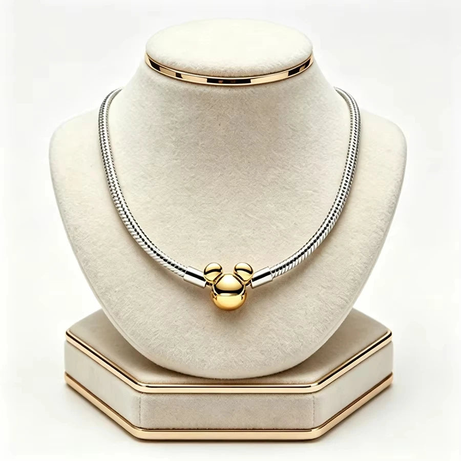 S925 Silver Life Tree Ball shaped Gold Heart Thread Necklace Suitable for Women's Daily Wear DIY Exquisite Jewelry Gifts