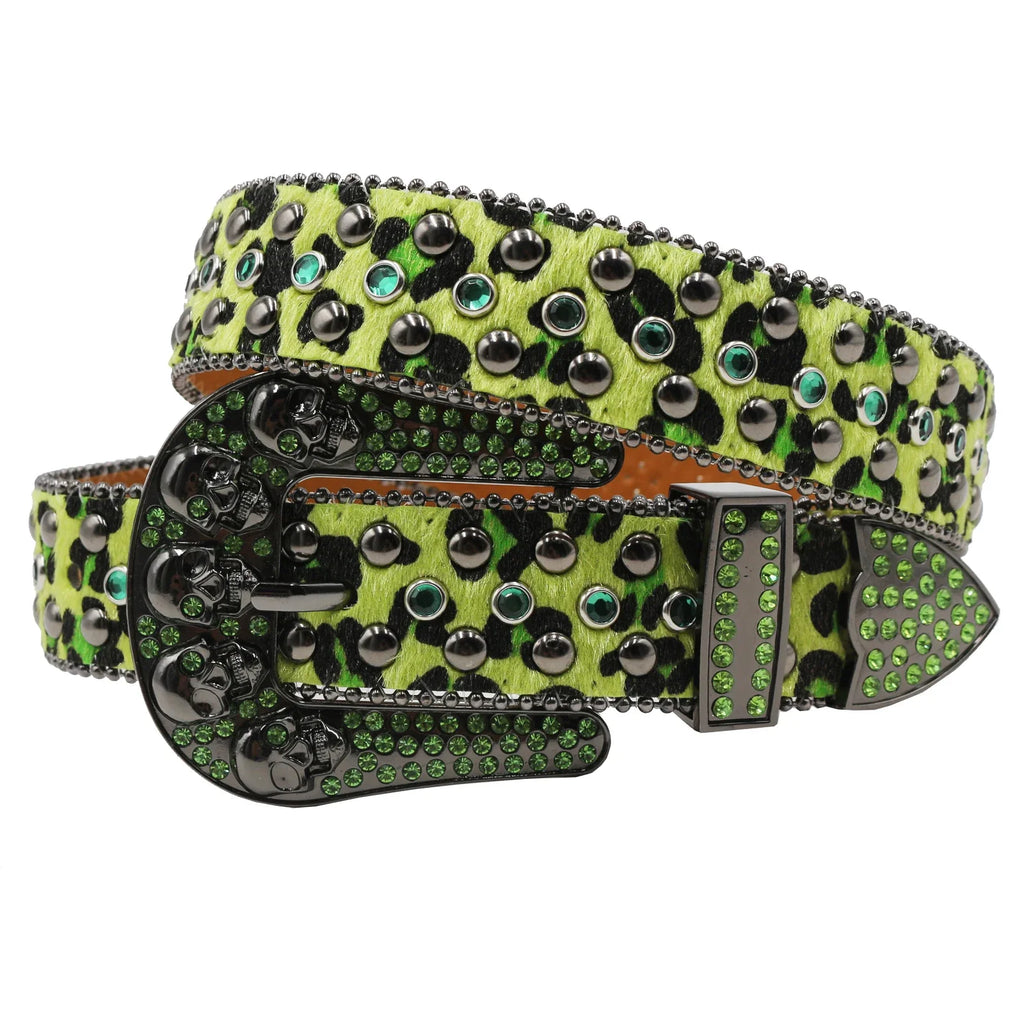Hot Rhinestone Belts Studded Skull Lether Belts for Women Luxury Designer Brand Strap For Jeans Suppliers White Black
