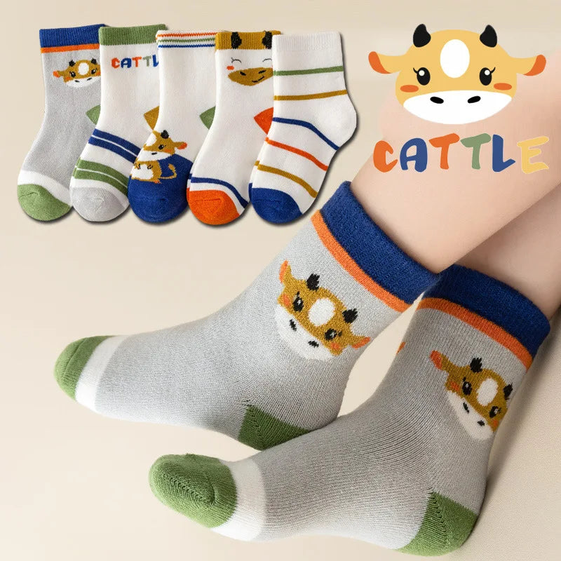 5Pairs Baby Socks Newborn Baby Boy Cute Short Sock 0-1-3-10Y Kids Cotton Toddler Cartoon Soft Children's Sports Socks for Girls