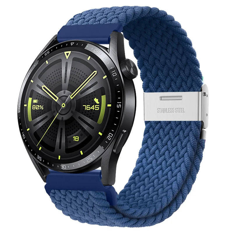 22mm 20mm Nylon Strap For Samsung Galaxy Watch 6 5 4/Gear S3 Magnetic Buckle Metal Adjustment Band For Huawei IWatch 4 GT2/3 Pro
