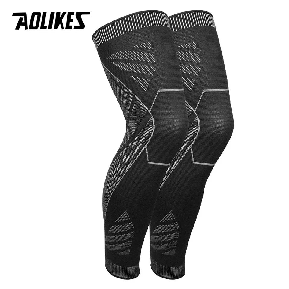 AOLIKES Sports Full Leg Compression Sleeves Knee Braces Support Protector for Weightlifting Arthritis Joint Pain Relief