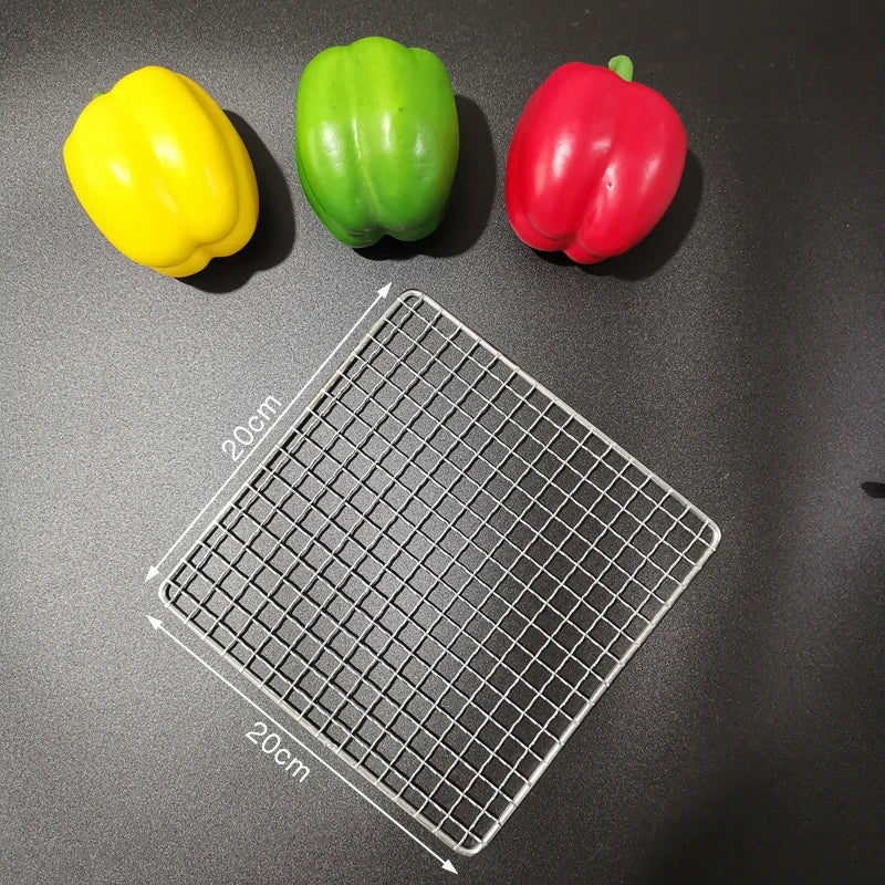 Stainless Steel 304 Food Grade 15-70CM Rectangle BBQ Barbecue Grill Wire Grid Mesh Net