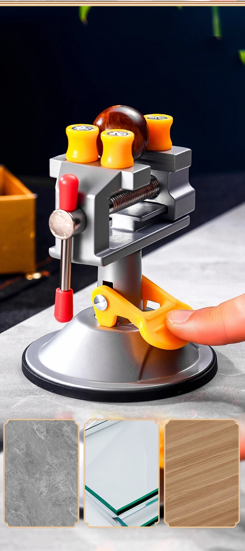 Universal Mini Table Vise Clamp 360° Suction Vice Clamp Drill Press Vise Table Bench Vice Craft Vise DIY Sculpture Craft Carving