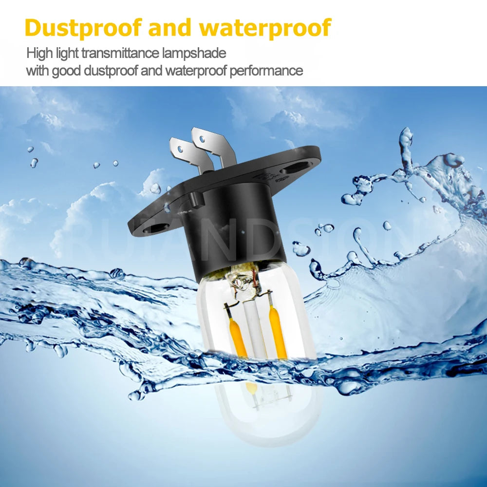 1pc Yellow 240V 25W Microwave Oven Bulb Refrigerator Lighting LED Bulb with Base High Temp Appliance Replacement Bulb Universal