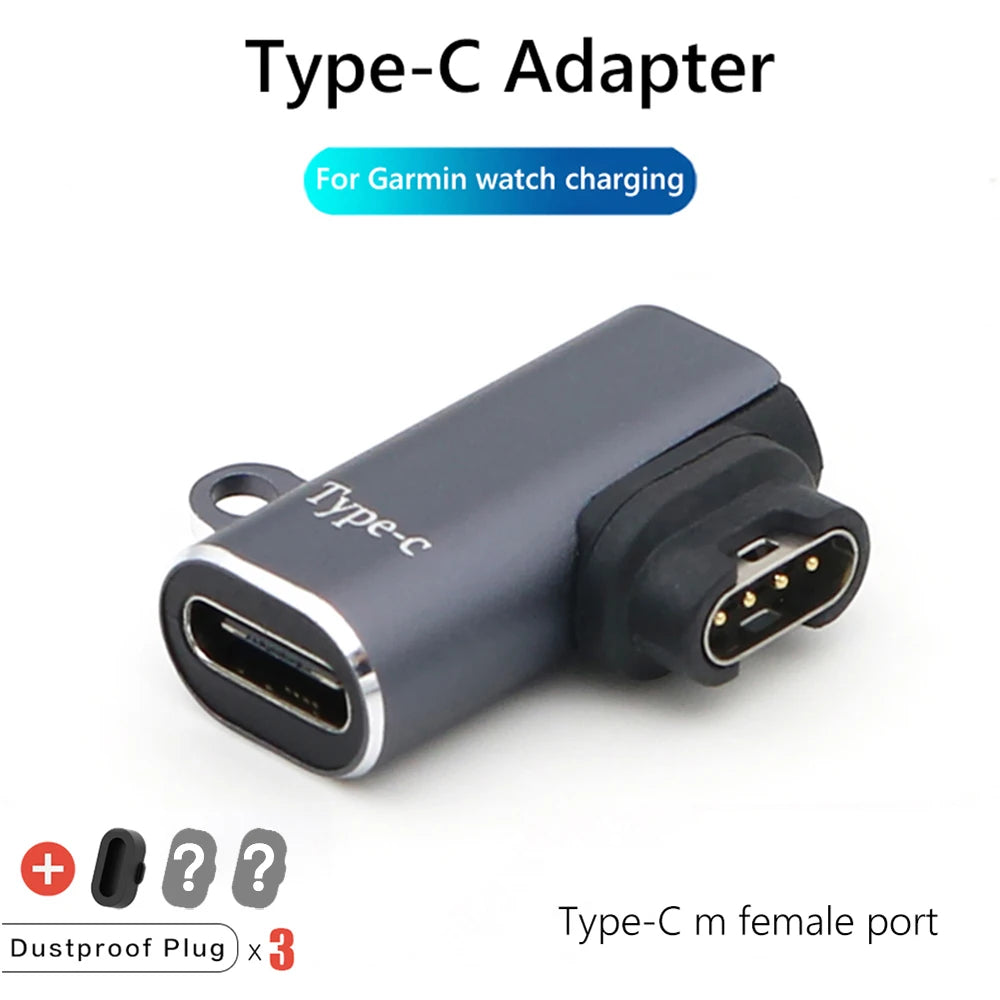 Type C/Micro USB/iOS Charging Portable Adapter For Garmin Fenix 8 7 7S 7X 6 6S 6X 5 5S 5X Venu 2 Smart Watch Charger Converter