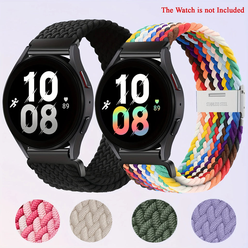 22mm 20mm Nylon Strap For Samsung Galaxy Watch 6 5 4/Gear S3 Magnetic Buckle Metal Adjustment Band For Huawei IWatch 4 GT2/3 Pro