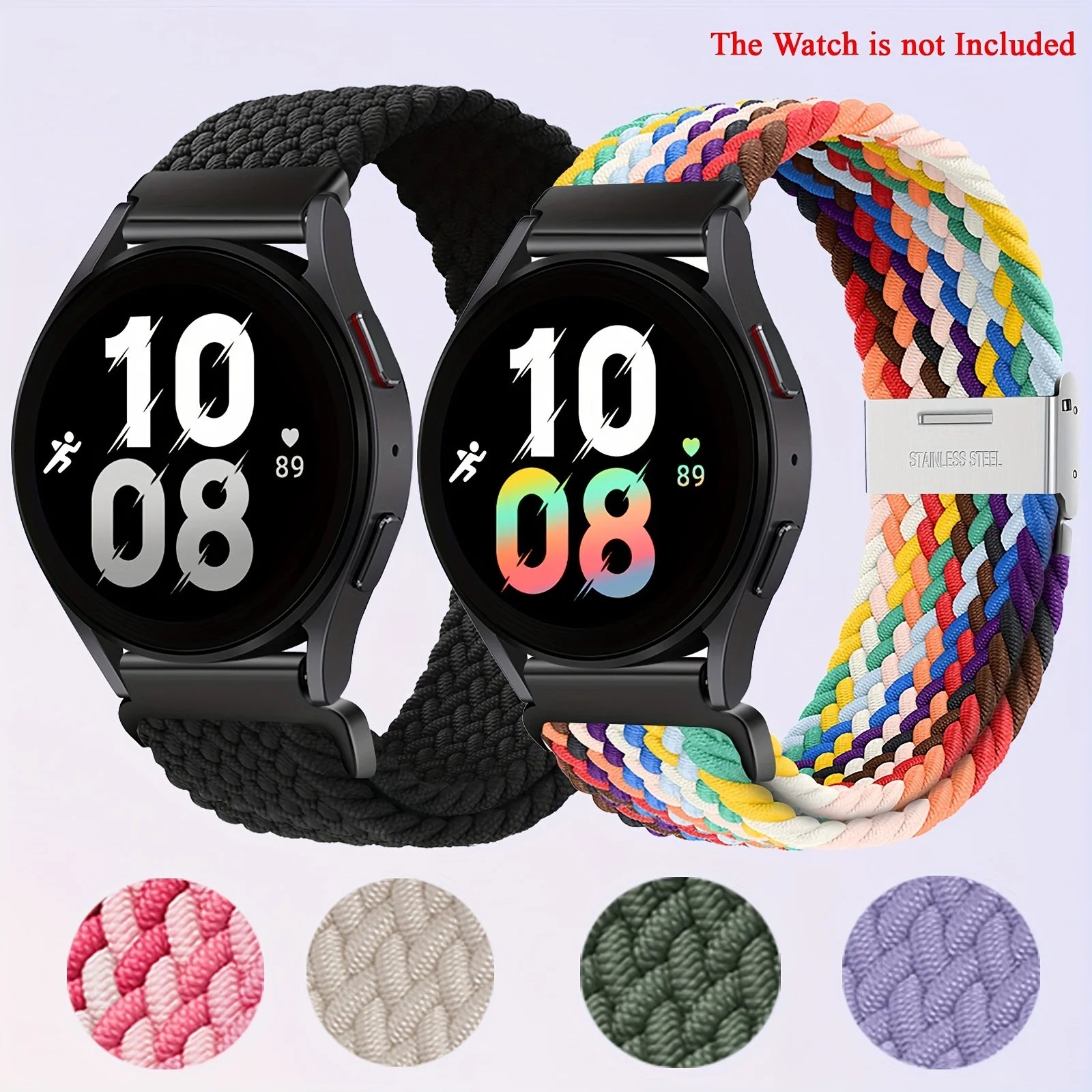 22mm 20mm Nylon Strap For Samsung Galaxy Watch 6 5 4/Gear S3 Magnetic Buckle Metal Adjustment Band For Huawei IWatch 4 GT2/3 Pro