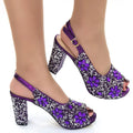 Venus Chan African Fashion Wedding High Heel Sandals 2022 Italian Full Diamond Design Red Color Party Women Shoes