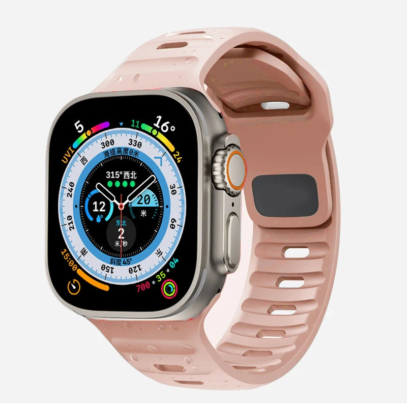 Strap For Apple Watch Band 49mm 44mm 45mm 41mm 40mm 42mm 38mm Soft Silicone sport Bracelet iwatch Serise 8 7 SE 6 5 9 Ultra 49mm