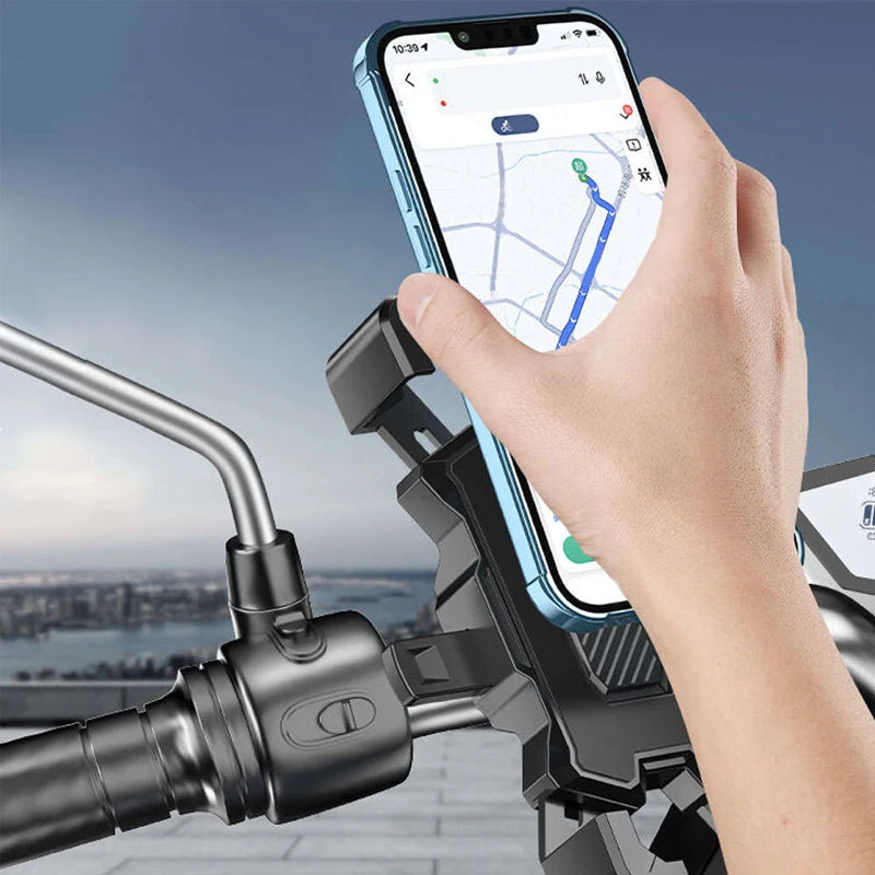 360° Rotatable Bike Phone Mount Universal Handlebar Phone Cradle Shockproof Phone Holder Compatible with 4–7 Inch Smartphones
