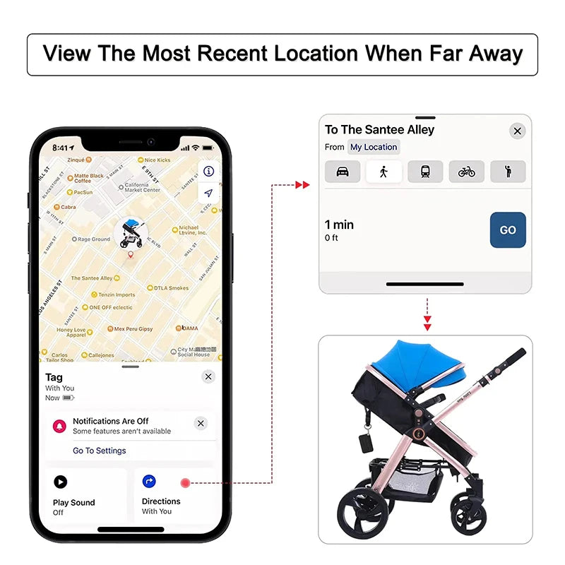 New Anti Loss GPS Tracker MINI Black Square Locator For Mobile Anti-theft Use In Conjunction With iOS System Find My APP