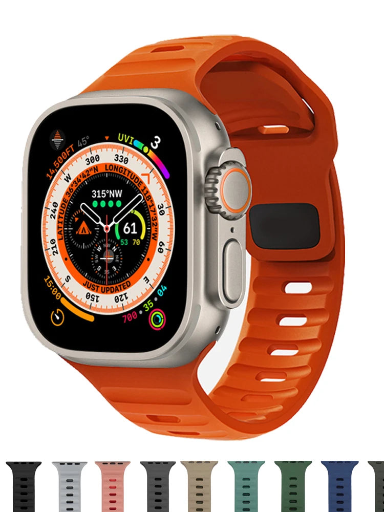 Soft Silicone Strap For Apple Watch Band Ultra 49mm 44mm 45mm 42mm 41mm 40mm 38mm sport Watchband iwatch Serise 8 7 6 5 bracelet