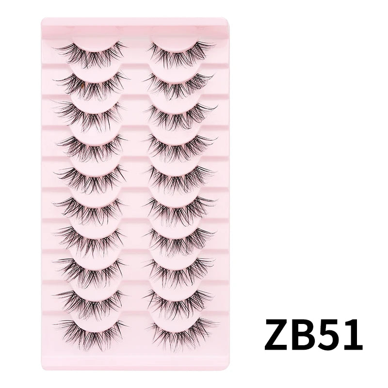 10 Pairs Natural Lashes Manga Full Strip Lashes Makeup Bulk Wholesale Dropshipping Eyelash Extension Lashes Anime False Eyelash