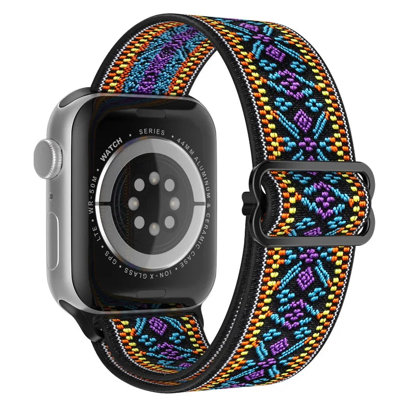 Scrunchie Strap for Apple watch Ultra 49mm band 45mm 44/46mm 41mm Adjustable Nylon Loop bracelet iWatch serie se 6 7 8 9 10 11