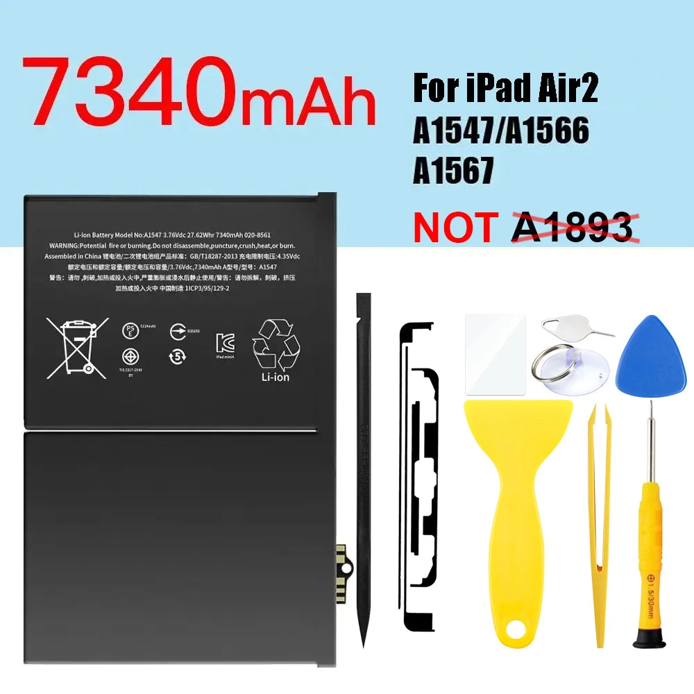 PINZHENG Tablet Battery For iPad 5 6 Air A1484 For iPad Air2 A1474 A1475 A1893 10.2 Mini 2 3 4 5 Pro 9.7 10.5 11 12.9 Battery