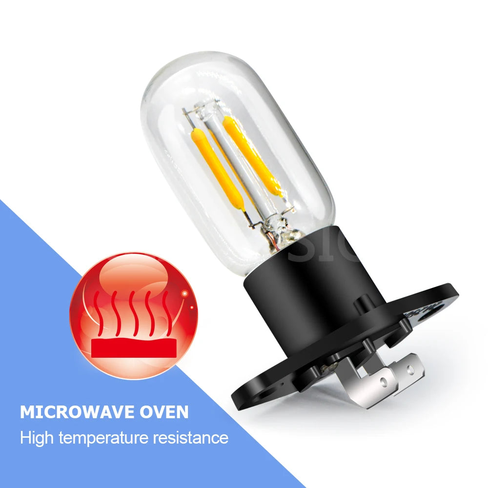 1pc Yellow 240V 25W Microwave Oven Bulb Refrigerator Lighting LED Bulb with Base High Temp Appliance Replacement Bulb Universal