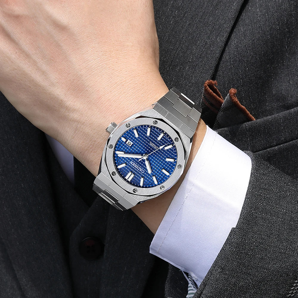 CADISEN Automatic Mens Watches Fashion Top Brand Stainless Steel Sapphire Glass MIYOTA 8215 Watch Men Mechanical Wristwatch
