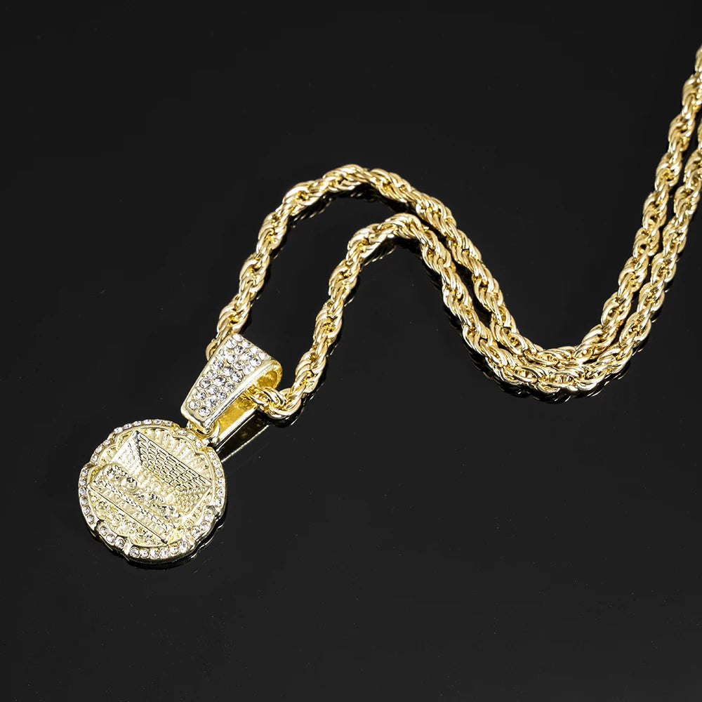 Delicate Shiny Last Supper Pendant Necklace Men's Jewelry Match Iced Out 4mm Tennis Chain Fashion Men Hip Hop Style Women Gift