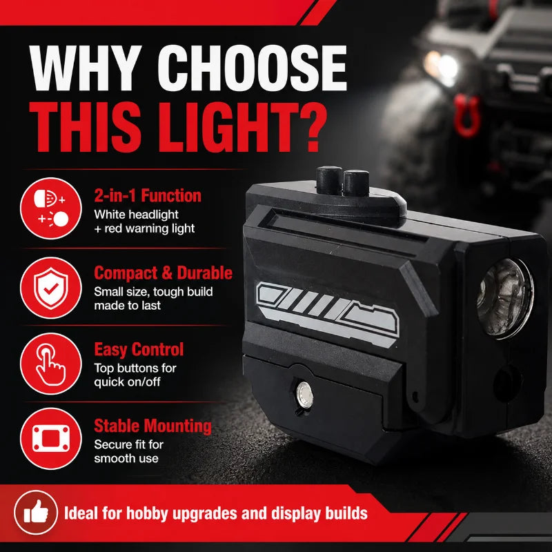Model Upgrade LED Flashlight Red Laser 2-in-1 Accessory Adjustable Red Beam Universal 20mm Rail Mount Button Battery Powered
