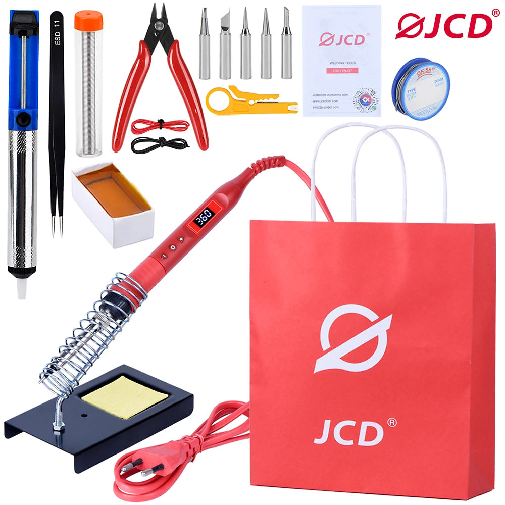 JCD Soldering Iron 908 Series 60W/80W Multi-function Button Adjustable Temperature 110V/220V LCD Digital Display Welding Tools