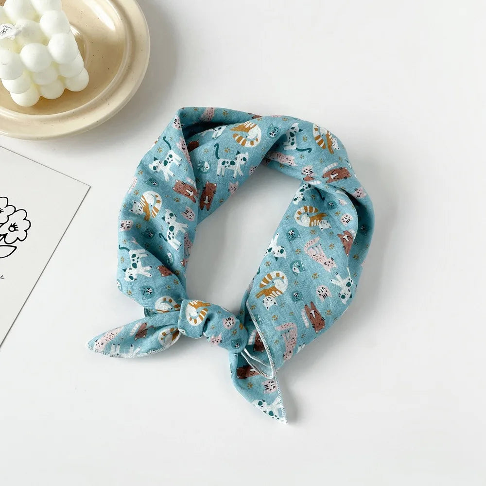 Fashion Square Scarf 1pcs Cotton Rich Summer Scarf Digital Printed Head Scarf for Women Versatile Lightweight Wrap Chic