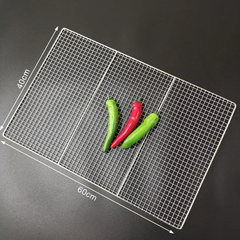 Stainless Steel 304 Food Grade 15-70CM Rectangle BBQ Barbecue Grill Wire Grid Mesh Net