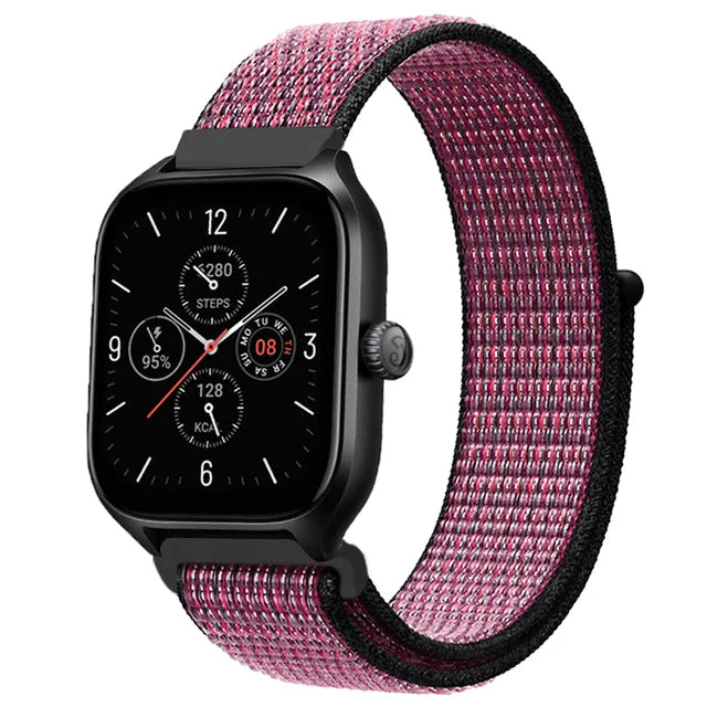 20mm 22mm Nylon Loop Strap for Amazfit GTR 47mm/GTR4 3 Pro/GTS 4 mini/3 Bracelet for Amazfit Balance 3 2/bip 5 6 Max/Stratos 2 3