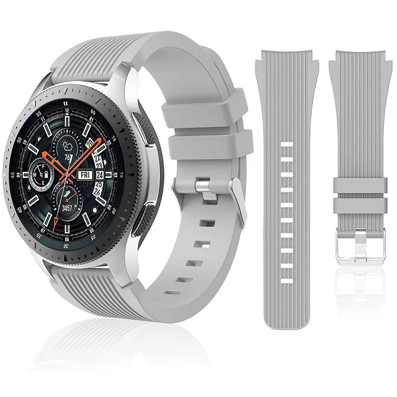 20mm 22mm Silicone Watch Strap Compatible for Samsung 46mm/Galaxy Watch3 45mm/Gear S3 Frontier, Sports Watch Band for Huawei
