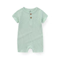 Kiddiezoom 1 PCS Fashion Four Seasons Unisex Solid Short Sleeve Baby Boy Girl Rompers 100%Cotton Soft Newborn Jumpsuit Clothes