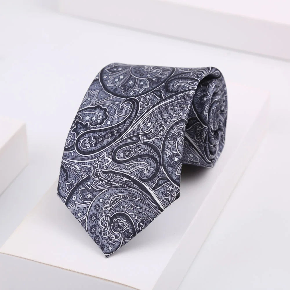 Men's Super Soft Silk Touch Ties Floral Paisley 8cm Necktie For Men Wedding Business Gravata Novelty Printing Neck Ties
