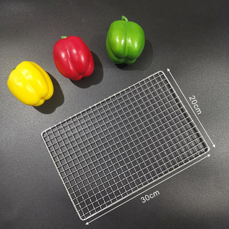 Stainless Steel 304 Food Grade 15-70CM Rectangle BBQ Barbecue Grill Wire Grid Mesh Net