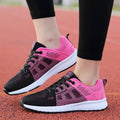 Women Casual Shoes Breathable Walking Mesh Lace Up Flat Shoes Sneakers Women Tenis Feminino Pink Black White