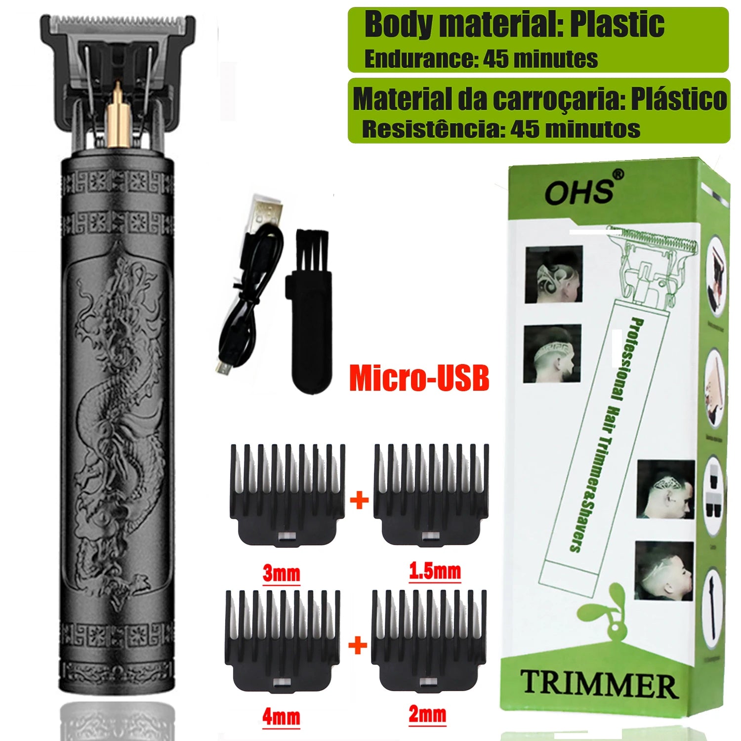 Tondeuse Dragon Vintage T9 Cordless Professional Hair Clippers Electric Trimmers For Men Clipper hair cutting machine Shaver